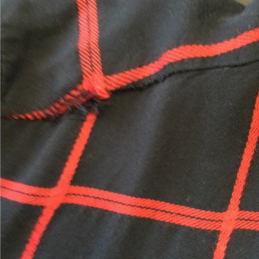 Loft Black/Blue Red Square Pattern Button Down Ra… - image 6